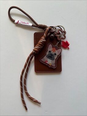 Unisex Frenchie Card Holder Keychain